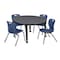 Regency Tables > Height Adjustable > Round Mobile Table & Chair Sets, 42 W, 42 L, 23-34 H, Grey TB42RNDGYAPCBK45NV - alternate 1